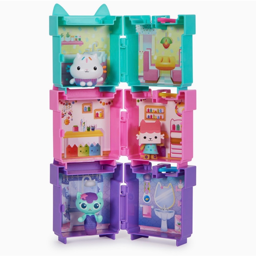 Gabby's Dollhouse, 3 Clip-On Playsets, with Cakey, Baby Box and Mercat Toy NEW - Picture 8 of 10
